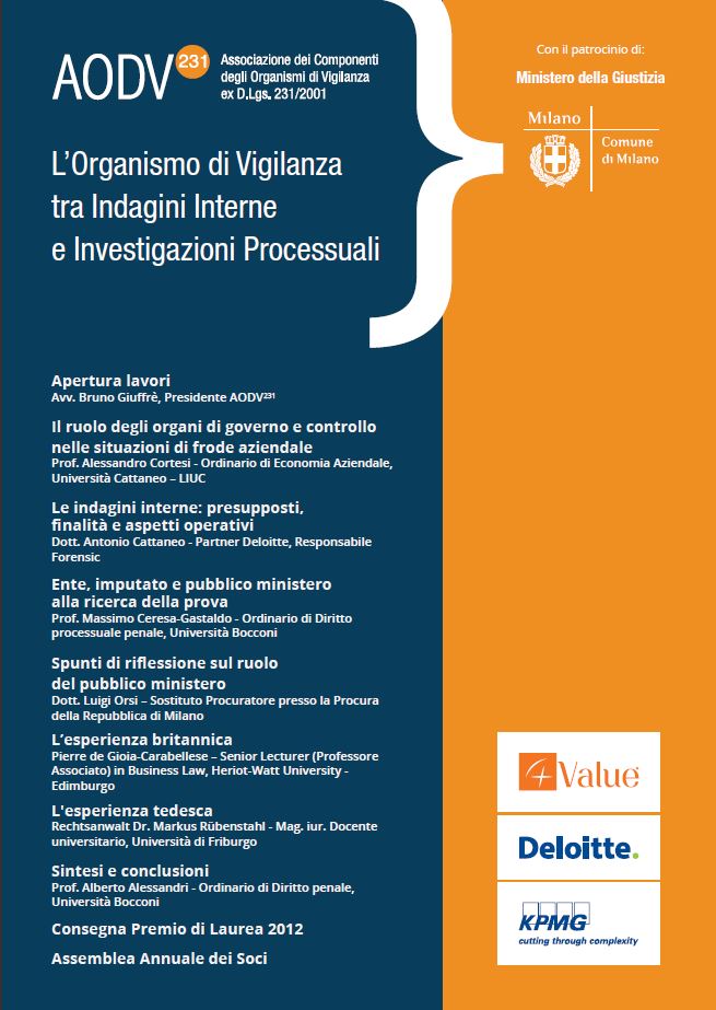 L’Organismo di Vigilanza tra Indagini Interne e Investigazioni Processuali